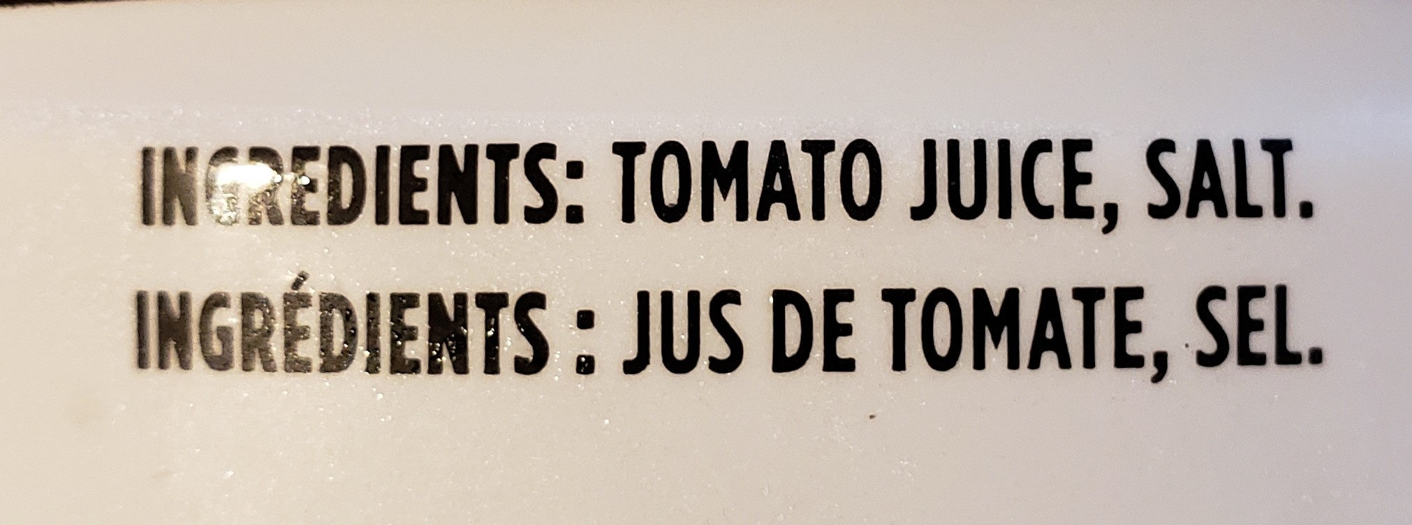 Jus de tomate - Ingrédients - fr