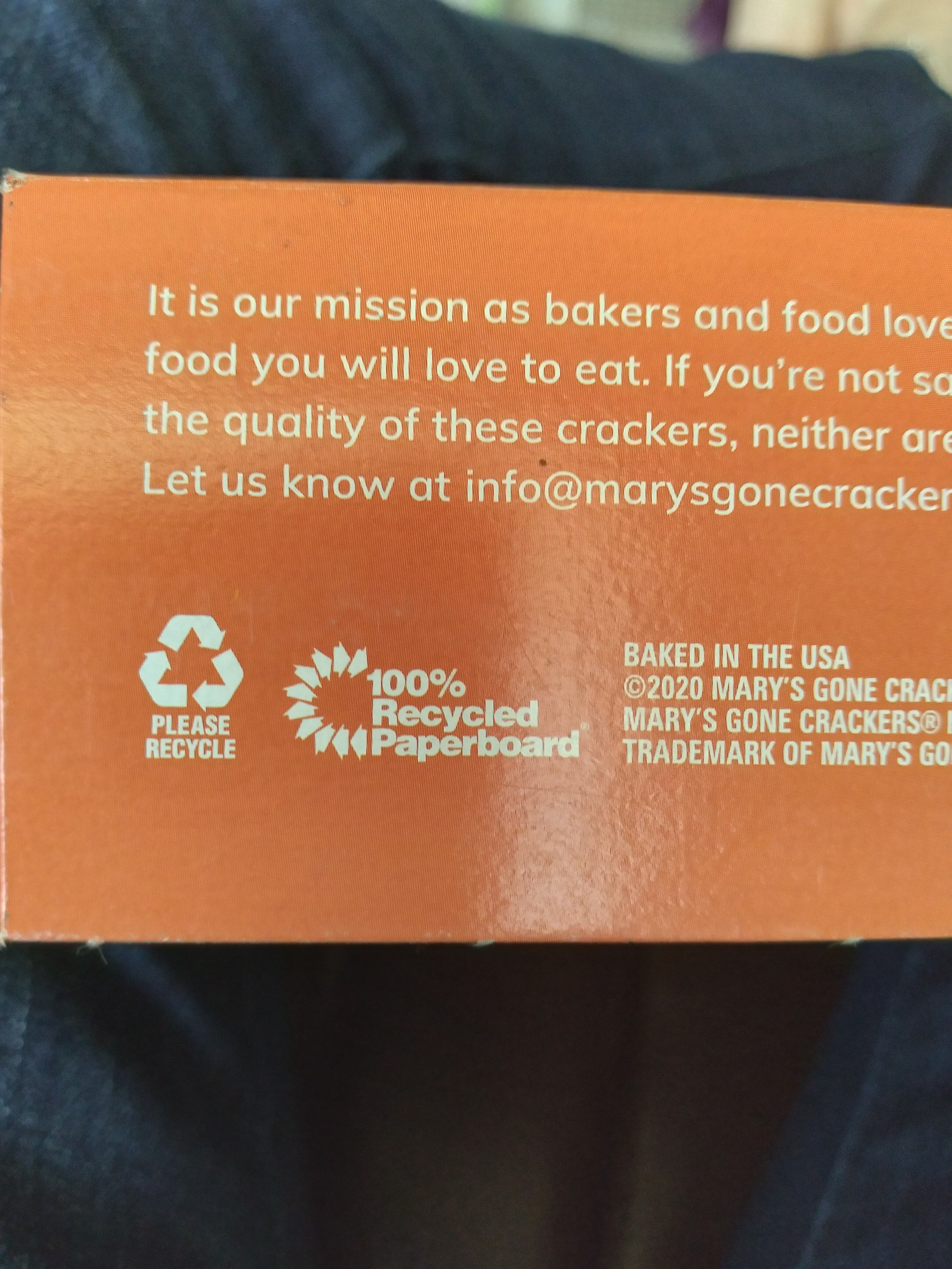 Marys gone crackers cracker evrythng seed g - Instruction de recyclage et/ou informations d'emballage - en