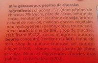 mini Brownie aux pepites de chocolat - Ingrédients - fr