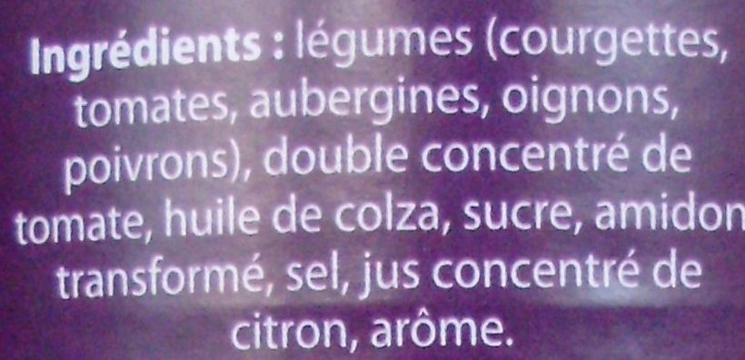 Ratatouille - Ingrédients - fr