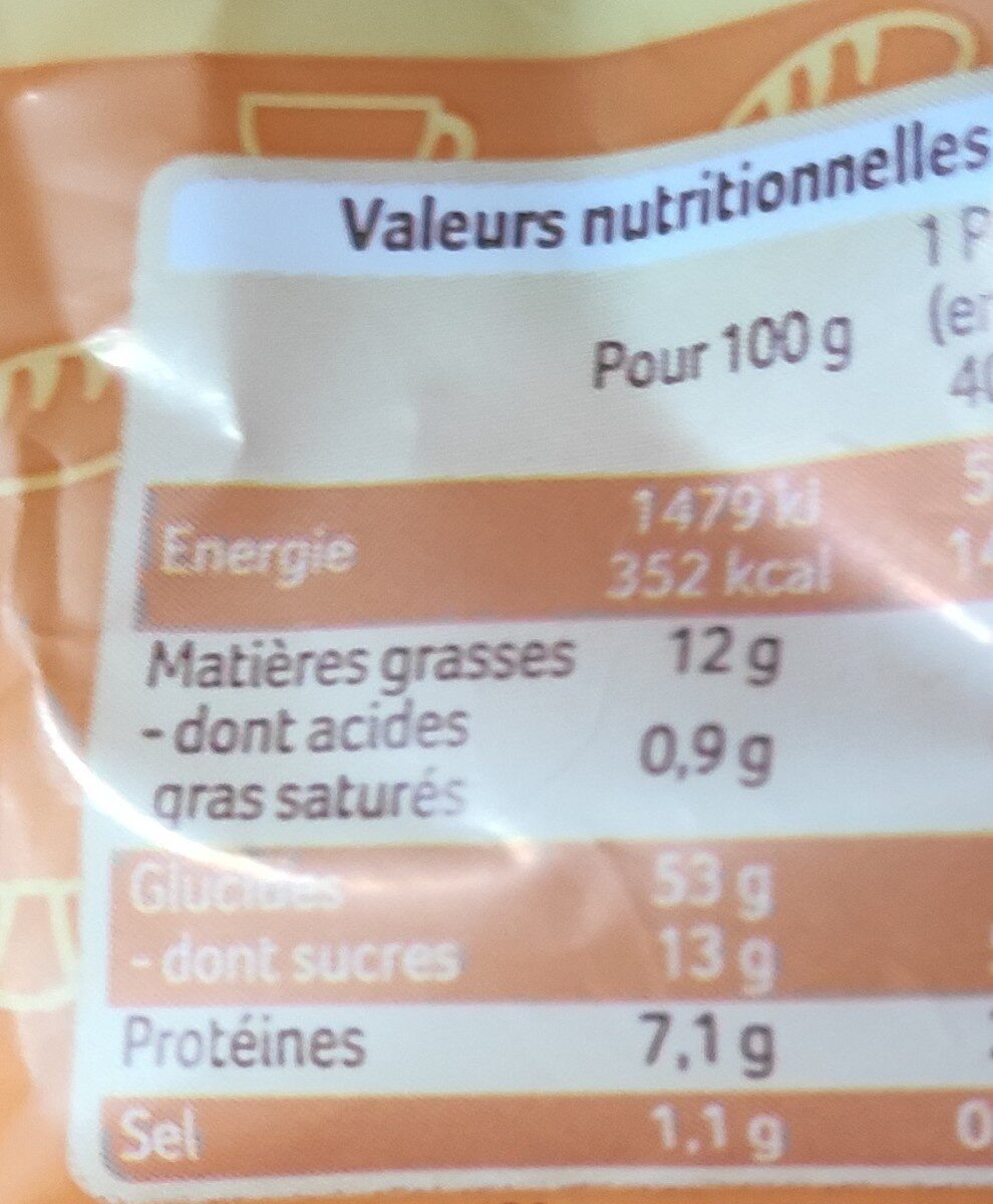 12  Briochettes - Tableau nutritionnel - fr