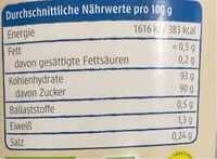 Kokosblütenzucker - Informations nutritionnelles - fr